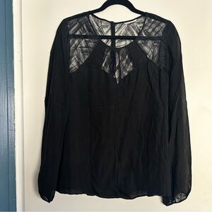 Leifsdottir Anthropologie sill Elegant Black Sheer Women's Top sz 6